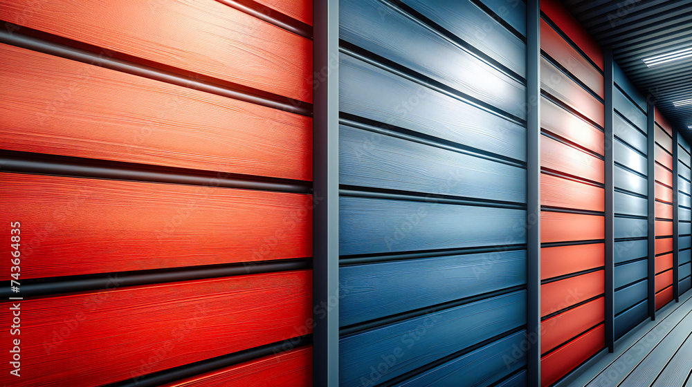 Aufkleber metallic texture in modern architecture design. detailed surface of an industrial shutter background