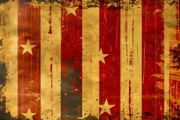 Vintage grunge texture with stars and stripes, rough and dirty backdrop