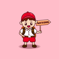 Free vector cute little boy character back to school