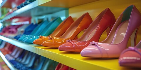The boutique presents a stylish collection of women's shoes for fashion lovers.