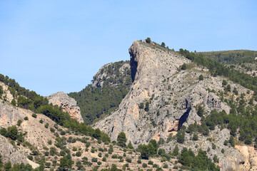 Beautiful landscape of Sierra de Mariola mountain range in Alcoy, Alicante