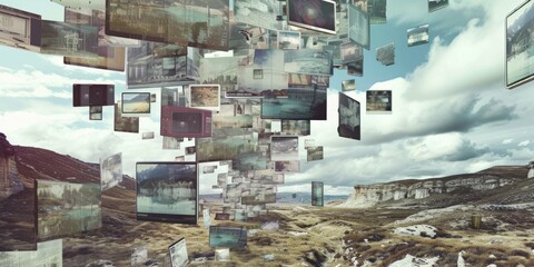 Binary Wonderland: Computers Immersed in a Surreal Landscape of Floating Constructs