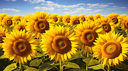 Obraz premium Sunflower background, summer sunflower field