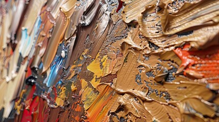 Oil painting thick coatin creative 3D three-dimensional painting,abstract brown-tan and different...