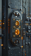 Close up digital painting of a smart lock mechanism keyless entry technology for secure and convenient access