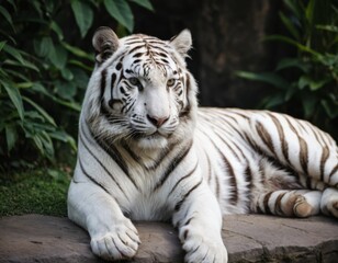 White tiger with black stripes