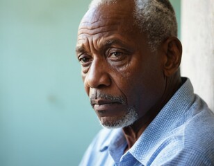 Seniors portrait of contemplative old african american man