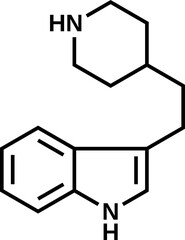 Indalpine structural formula, vector illustration