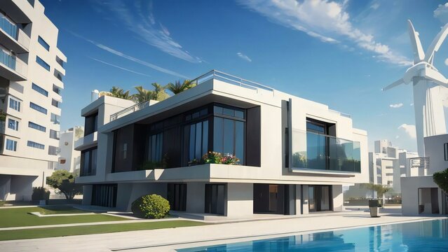 3d rendering dream house on a floor, 3d illustration model house