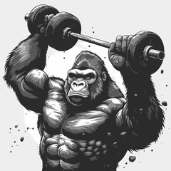 Bodybuilding concept with gorilla © IftiarJony