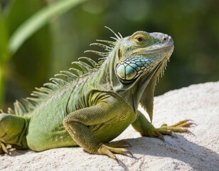 Obraz premium Green Iguana close-up