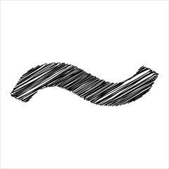 black Pencil sketch of the letter tilde lowercase