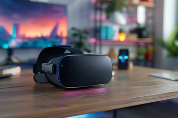 AR VR headset on a desk