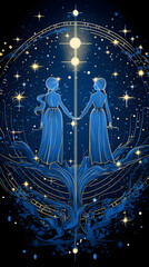 Starry Serenade: An Enchanting Depiction of the Gemini Constellation and Its Mythological Story