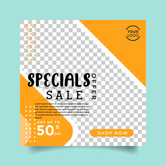 Vector colorful sale social media post design