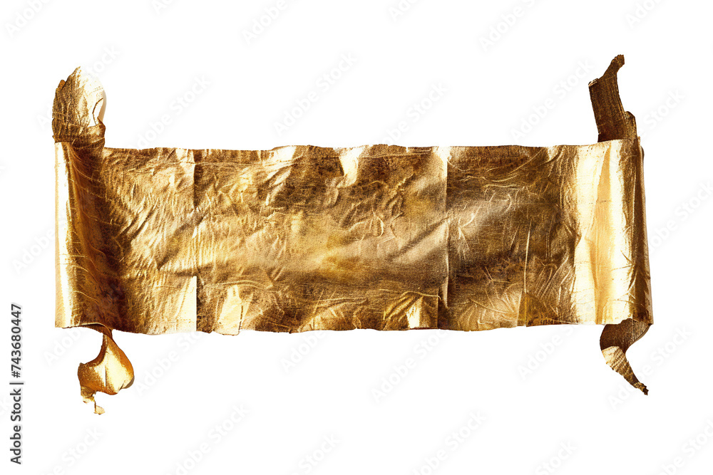 Wall mural empty golden banner isolated on transparent background generative ai