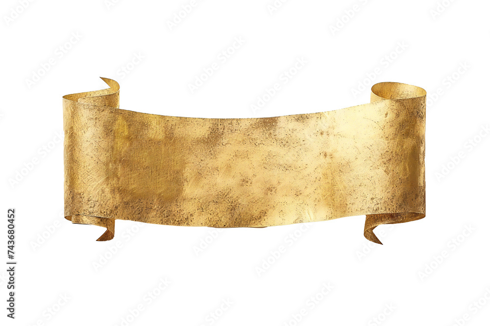 Wall mural empty golden banner isolated on transparent background generative ai