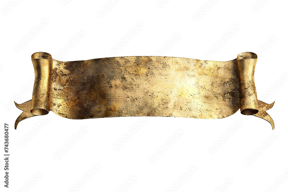 Wall mural empty golden banner isolated on transparent background generative ai