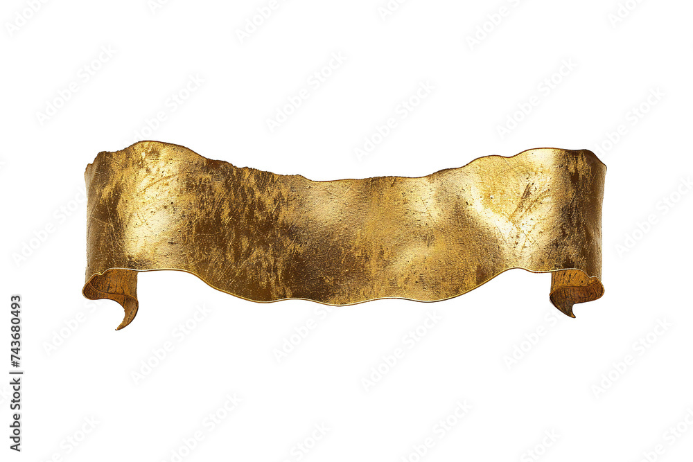 Wall mural empty golden banner isolated on transparent background generative ai