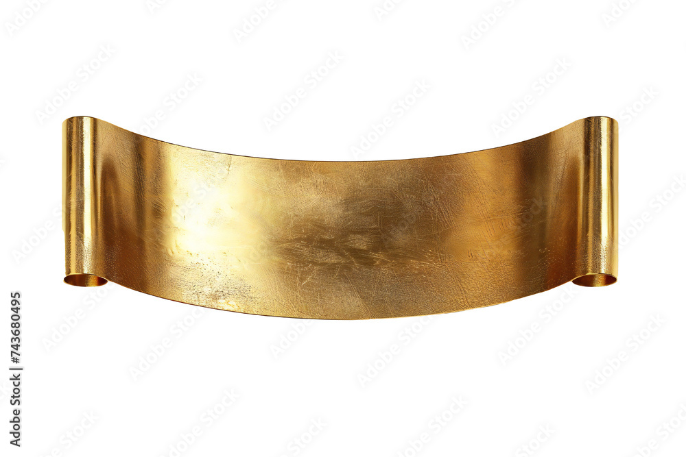 Wall mural empty golden banner isolated on transparent background generative ai