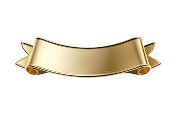 Empty golden banner isolated on transparent background Generative Ai