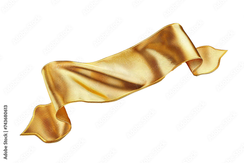 Wall mural empty golden banner isolated on transparent background generative ai