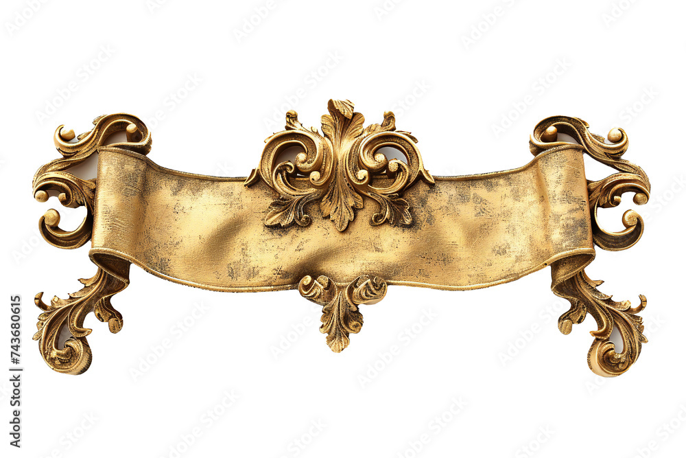 Wall mural empty golden banner isolated on transparent background generative ai