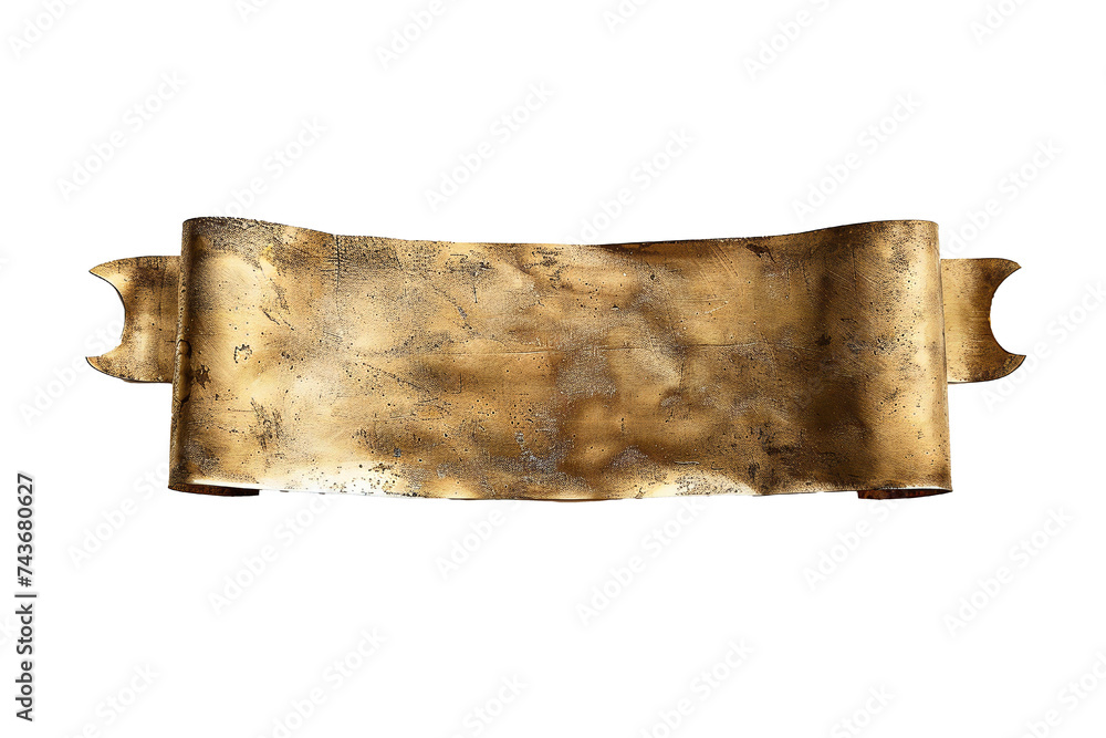 Wall mural empty golden banner isolated on transparent background generative ai