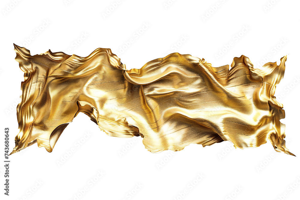 Wall mural empty golden banner isolated on transparent background generative ai