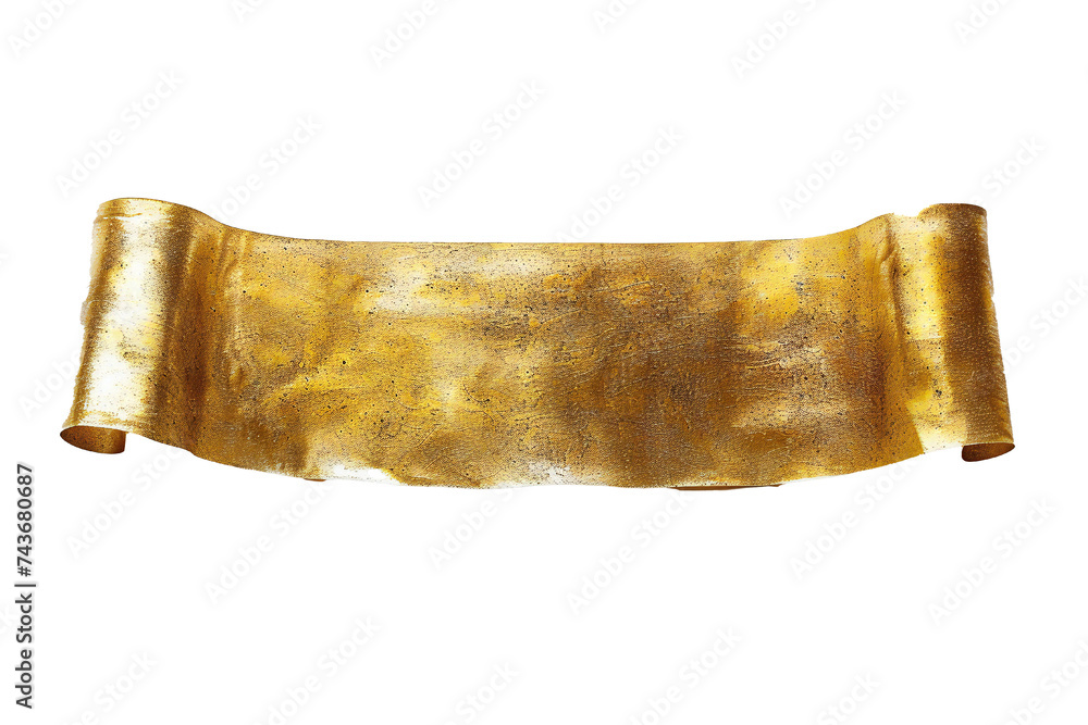 Wall mural empty golden banner isolated on transparent background generative ai