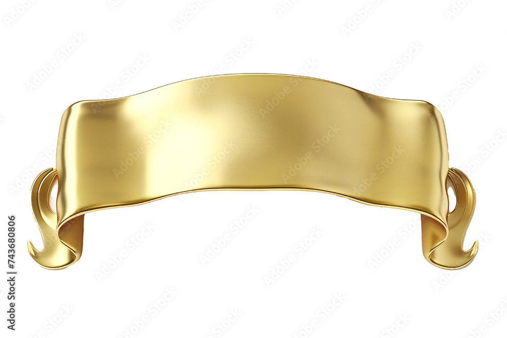 Wall mural empty golden banner isolated on transparent background generative ai