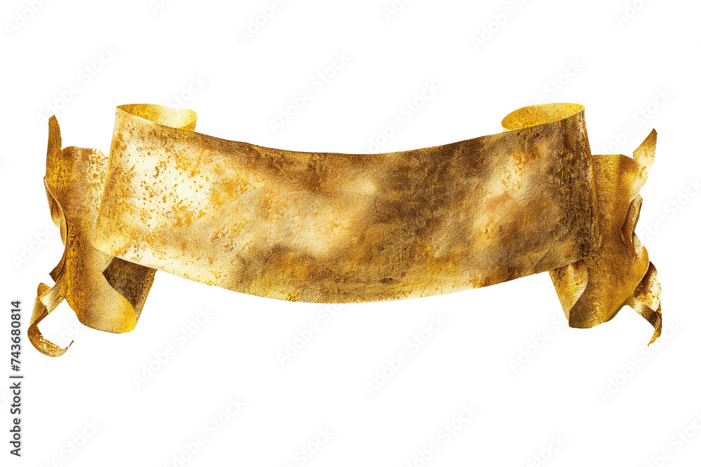 Wall mural empty golden banner isolated on transparent background generative ai