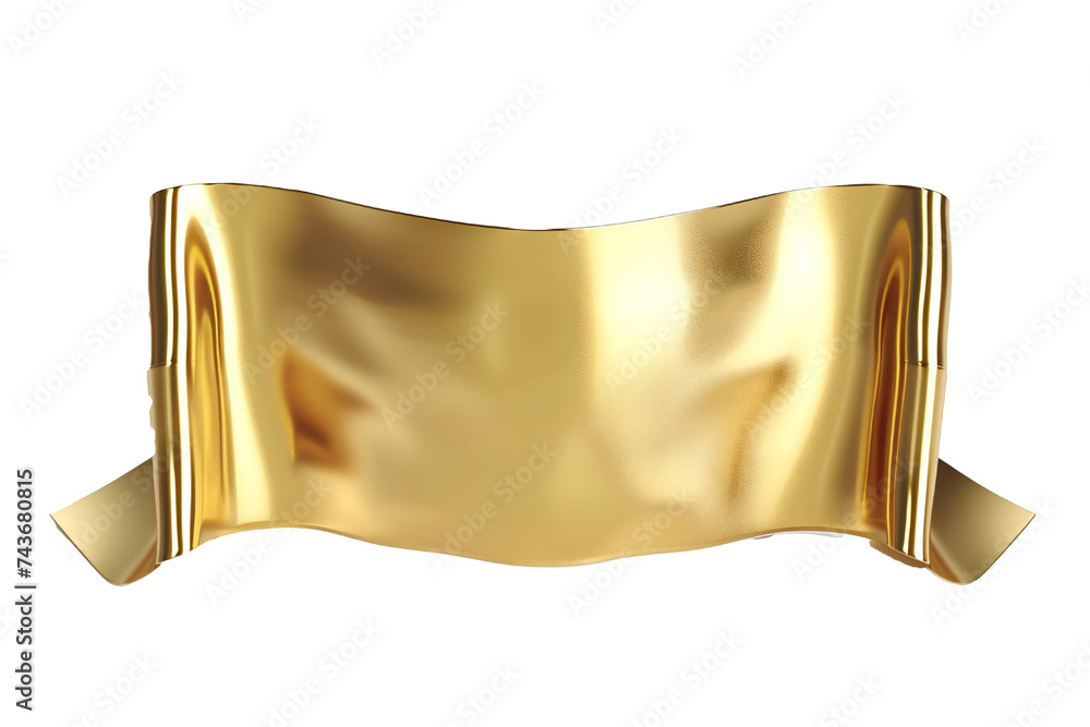 Wall mural empty golden banner isolated on transparent background generative ai