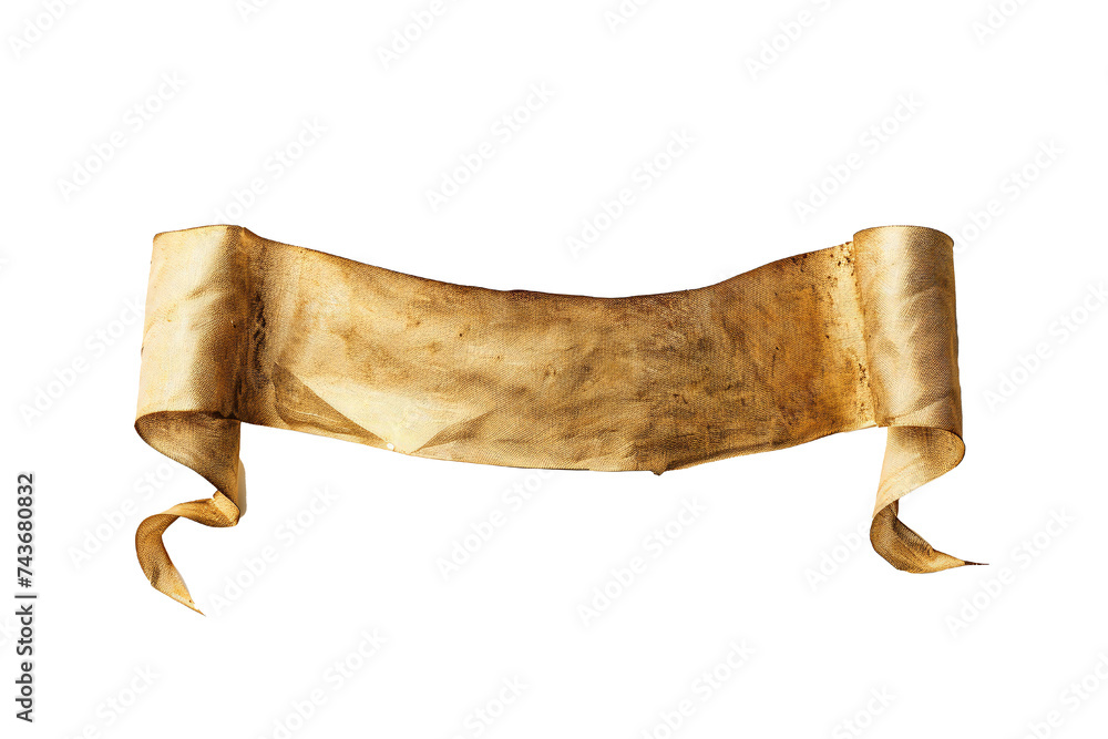 Wall mural empty golden banner isolated on transparent background generative ai