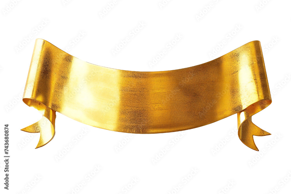 Wall mural empty golden banner isolated on transparent background generative ai