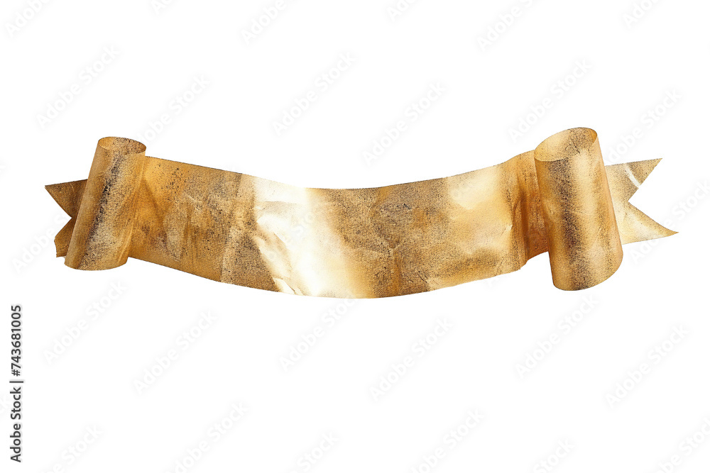 Wall mural empty golden banner isolated on transparent background generative ai