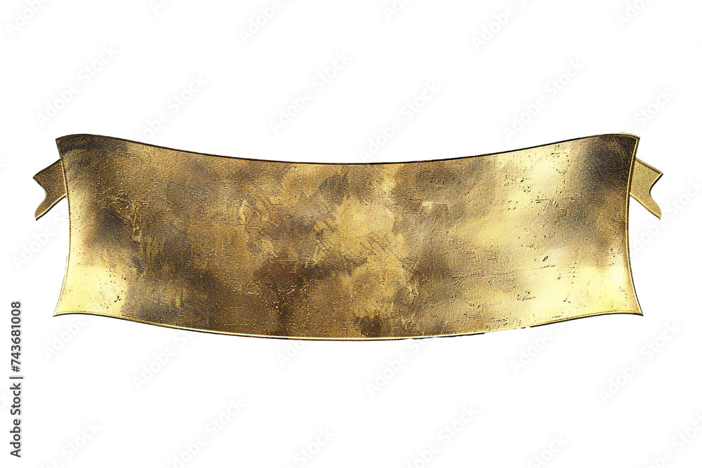 Wall mural empty golden banner isolated on transparent background generative ai