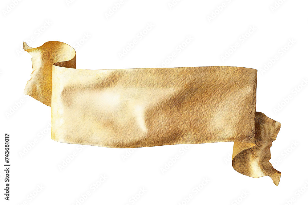 Wall mural empty golden banner isolated on transparent background generative ai