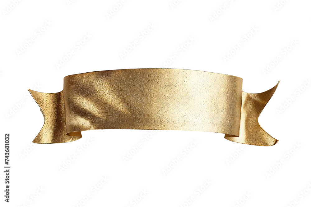 Wall mural empty golden banner isolated on transparent background generative ai