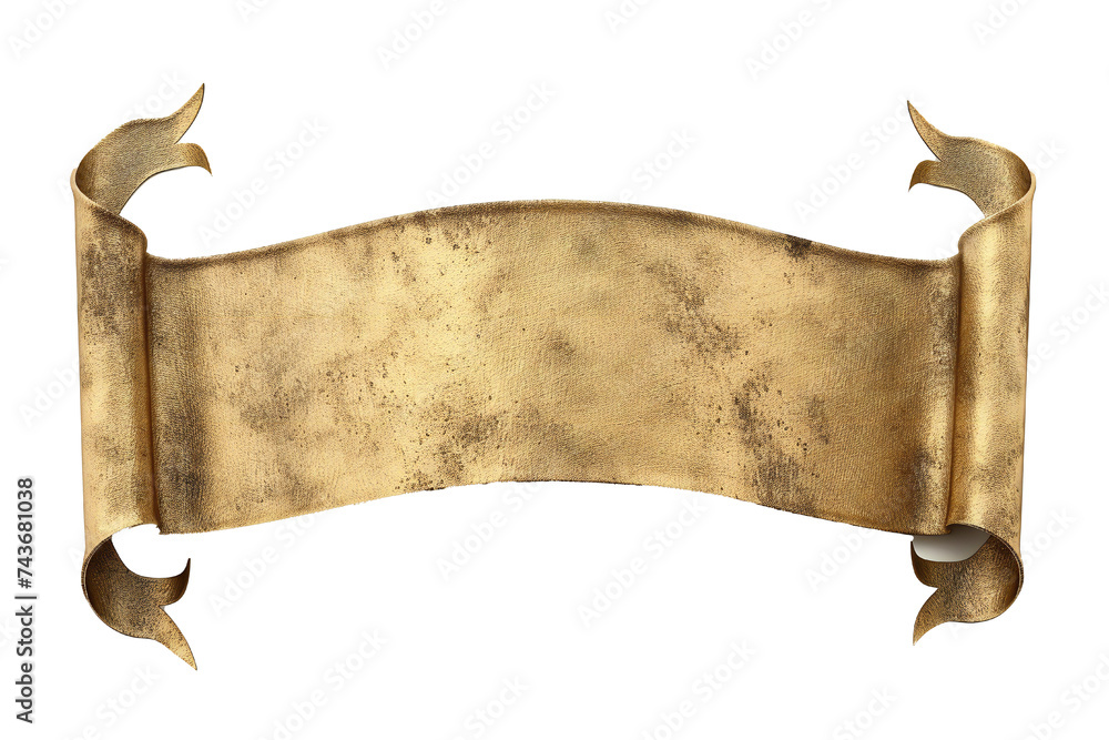 Wall mural empty golden banner isolated on transparent background generative ai