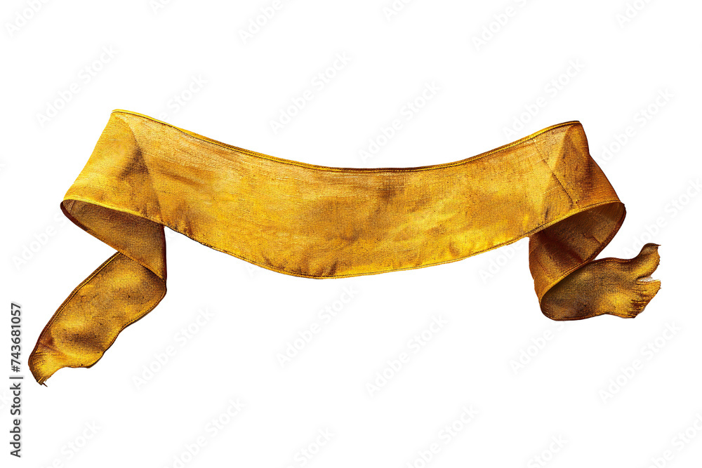 Wall mural empty golden banner isolated on transparent background generative ai
