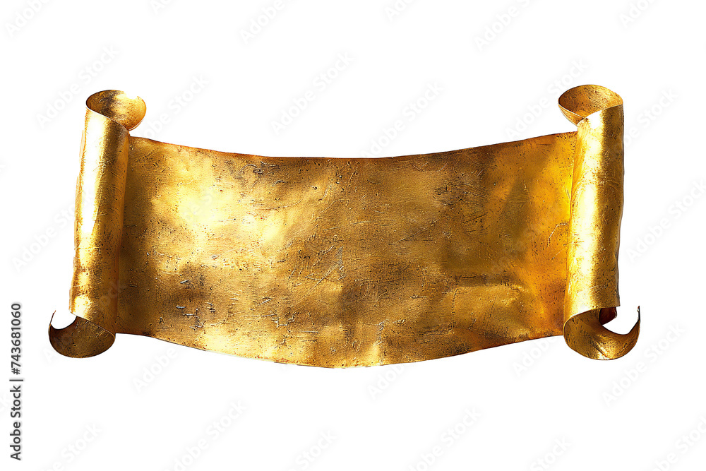 Wall mural empty golden banner isolated on transparent background generative ai