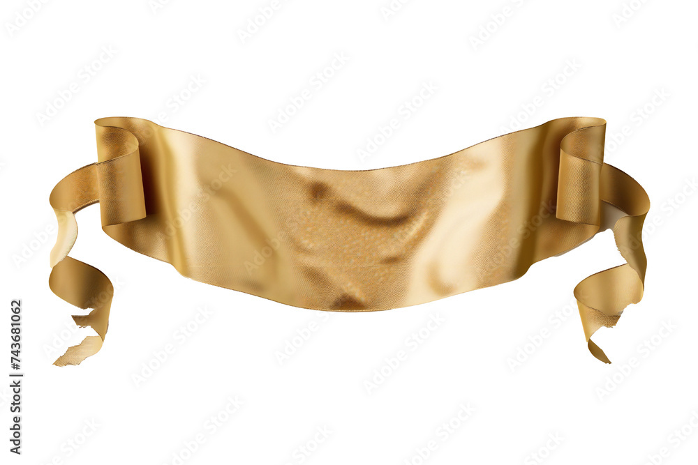 Wall mural empty golden banner isolated on transparent background generative ai