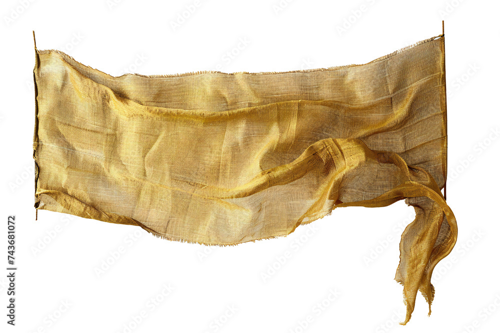 Wall mural empty golden banner isolated on transparent background generative ai
