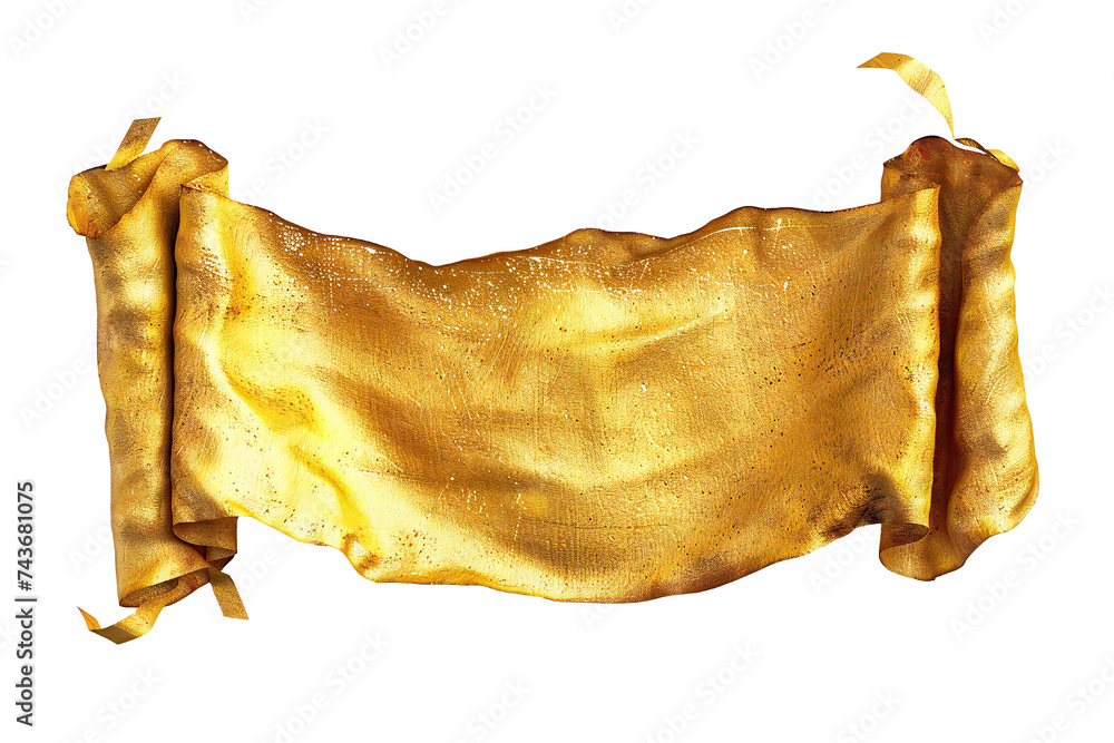 Wall mural empty golden banner isolated on transparent background generative ai