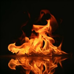 fire flames, isolated on black background, high-resolution, heat, energy, texture