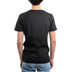 Blank black t shirt mockup template. front view. isolated on white background