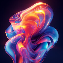 Abstract Neon Geometric Shapes in Vivid Hues created with Generative AI technology.