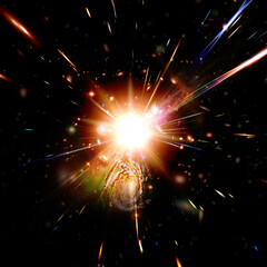 Sunburst. Space dust. The elements of this image furnished by NASA. - 743686499
