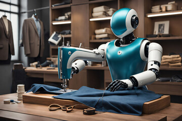 Roboter als Näher und Schneider